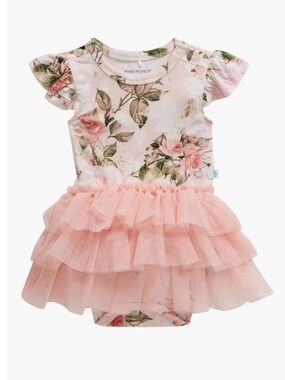 Posh Peanut Tulle Bodysuit Dress Vintage Pink Rose
